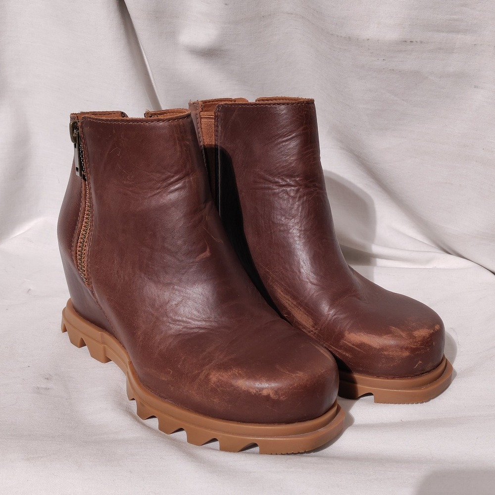 Sorel Joan of Arctic Wedge III Hazelnut Brown Boots Chelsea Womens 6.5